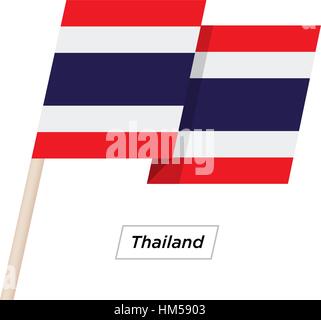 La Thaïlande Waving Flag Ruban isolé sur blanc. Vector Illustration. Illustration de Vecteur