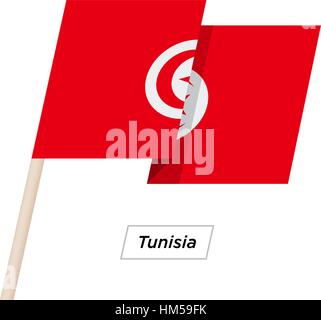 Tunisie Waving Flag Ruban isolé sur blanc. Vector Illustration. Illustration de Vecteur