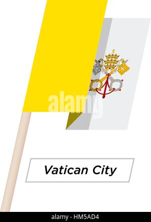 Vatican Waving Flag Ruban isolé sur blanc. Vector Illustration. Illustration de Vecteur