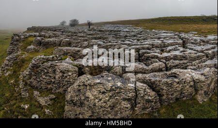 Sur l'hiver et Ingleborough autour, l'un des fameux "trois pics" dans le Nord du Yorkshire, près de Ingleton dans la merveilleuse région du Yorkshire Dales Banque D'Images