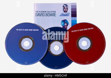 David Bowie Le Platinum Collection de CD de musique Banque D'Images