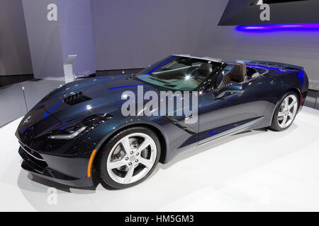 Francfort, Allemagne - SEP 20 : Corvette Stingray cabriolet au salon de l'automobile IAA de Francfort le Sep 20, 2013 à Francfort, Allemagne Banque D'Images