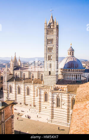 Cathédrale (Duomo) à Sienne, Toscane, Italie. Banque D'Images