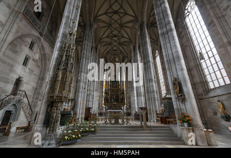 St George's Minster intérieur, Dinkelsbuhl ville historique, Bavière, Allemagne Banque D'Images