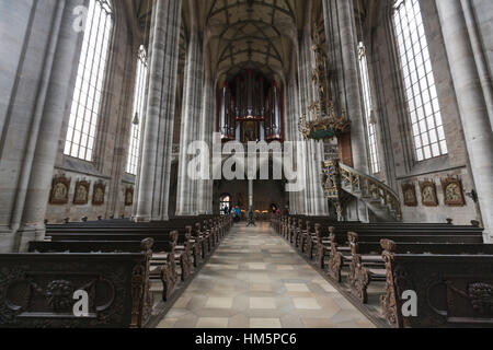 St George's Minster intérieur, Dinkelsbuhl ville historique, Bavière, Allemagne Banque D'Images