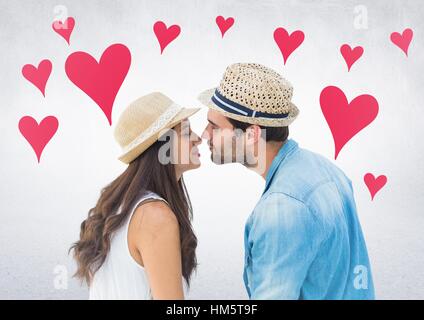 Romantic couple kissing Banque D'Images