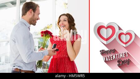 Image composite de l'homme proposant femme Banque D'Images