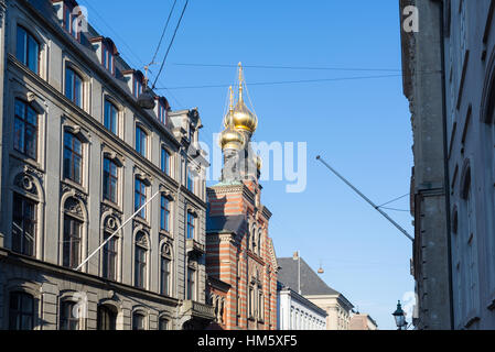 L'Église d'Alexandre Nevsky, la seule église orthodoxe russe à Copenhague, Danemark Banque D'Images