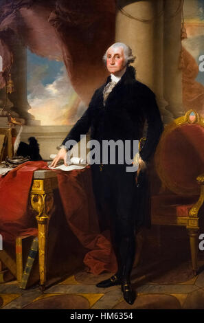 George Washington par Gilbert Stuart, huile sur toile, c.1900 Le MMA-NY version du portrait de Lansdowne. Banque D'Images