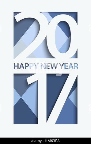 Nouvelle année 2017 carte de vœux. L'arrière-plan Couleurs denim, vector illustration. Illustration de Vecteur