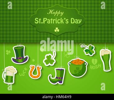 Poster, bannière ou le contexte de l'heureux St Patricks day, vector illustration. Illustration de Vecteur