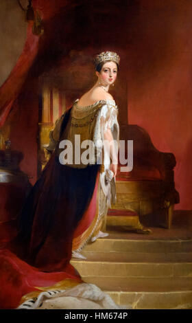 La reine Victoria, portrait par Thomas Sully, huile sur toile, 1838. Banque D'Images