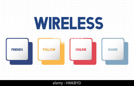 Boutons de médias sociaux Concept Banque D'Images