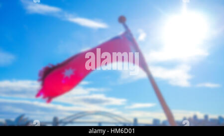 Flou abstrait drapeaux rouges Banque D'Images