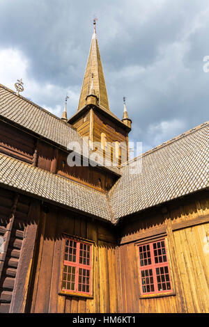 Église à Lom, province de l'Oppland, Norvège du sud Banque D'Images