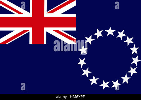 Drapeau des Îles Cook, Îles Cook drapeau symbole illustration 3D Banque D'Images