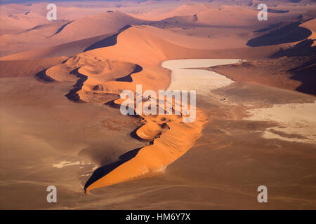 Dunes de sable, d'argile blanche, le sel pan pan, Deadvlei, Sossusvlei, désert du Namib, Namibie Namib Naukluft, Pk, par Monika Hrdinova/Dembinsky Assoc Photo Banque D'Images