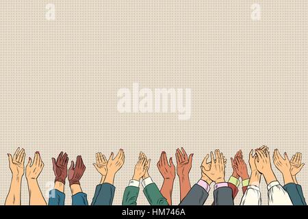 Applaudissements hands up en affaires Illustration de Vecteur