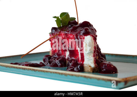 Cheesecake fond blanc Banque D'Images