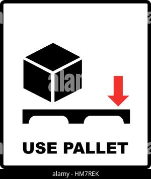 À palettes signe. Vecteur de masse sur le symbole de l'emballage carton vecteur arrière-plan. Marque sur la manipulation du papier craft arrière-plan. Peut être utilisé sur une boîte ou packagi Illustration de Vecteur