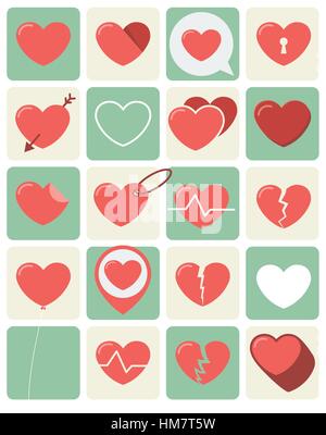 Coeur Icons Set dans le Vector Illustration de Vecteur