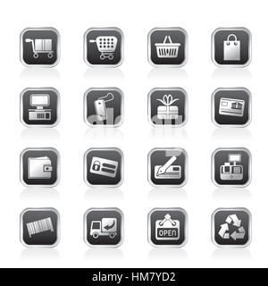 Boutique en ligne simples icônes - Vector Icon Set Illustration de Vecteur