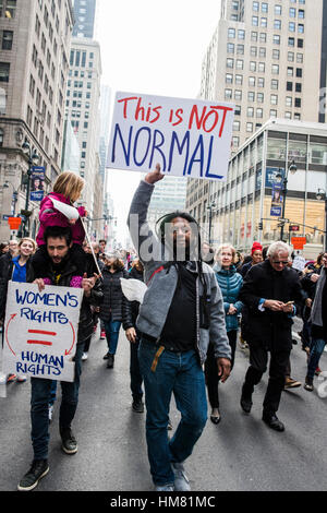 New York, NY, USA - Le 21 janvier 2017 : Marche des femmes 2017 Banque D'Images