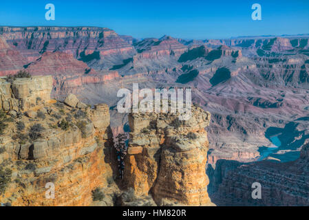 Taux de participation de près de Lipan Point, South Rim, le Parc National du Grand Canyon, UNESCO World Heritage Site, Arizona, USA Banque D'Images