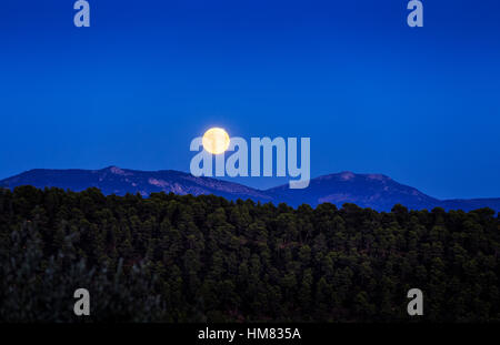 Pleine lune croissante au forest ,Vaucluse, Provence, France Banque D'Images