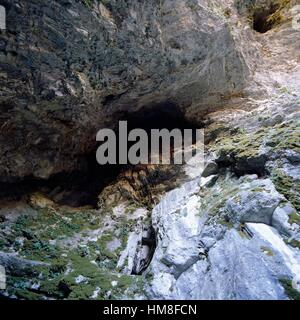 Ou grotte Ideon Andron Ideon, selon le mythe de la naissance de Zeus, pentes du Mont Psiloritis ou Mont Ida, en Crète, Grèce. Banque D'Images