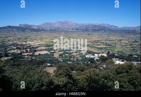 Paysage agricole du district, Lassithi, Crète, Grèce. Banque D'Images