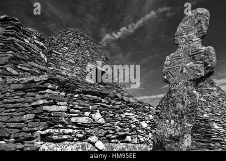 Monastère de Skellig Michael (comté de Kerry, Munster, République d'Irlande Banque D'Images