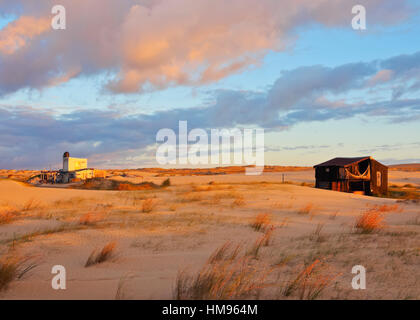 Lever du soleil sur les dunes, Cabo Polonio, Rocha, Ministère de l'Uruguay, Amérique du Sud Banque D'Images