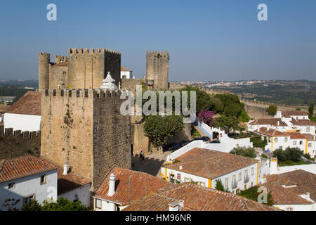 Château médiéval, Obidos, Portugal Banque D'Images