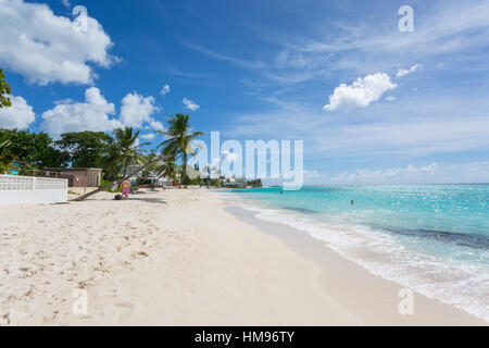 Worthing Beach, Christ Church, Barbade, Antilles, Caraïbes, Amérique Centrale Banque D'Images