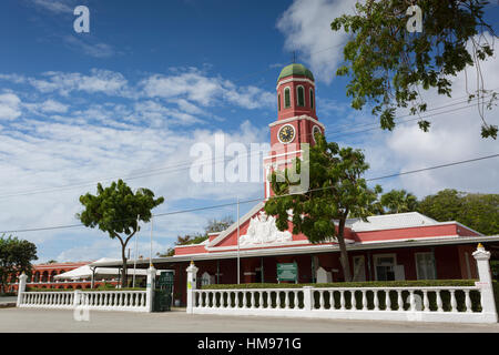 Le Garrison Savannah, Tour de l'horloge Bridgetown, Christ Church, Barbade, Antilles, Caraïbes, Amérique Centrale Banque D'Images