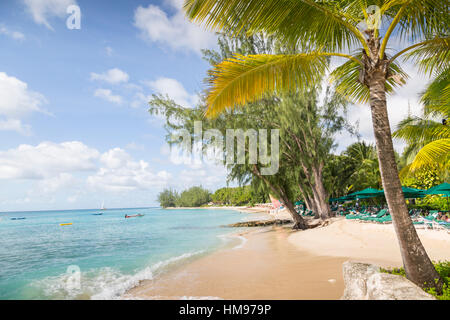 Plage, Holetown, Saint-james, Barbade, Antilles, Caraïbes, Amérique Centrale Banque D'Images