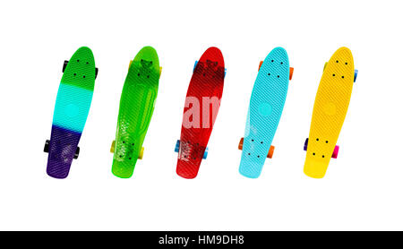Collection de skateboards colorés Banque D'Images