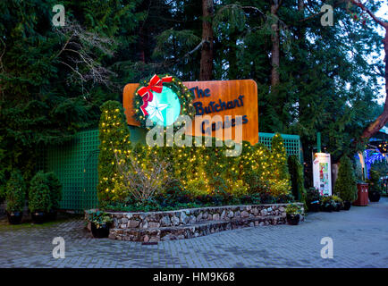 Lieu historique national de l'île de Vancouver - l'entrée des jardins Butchart. Banque D'Images