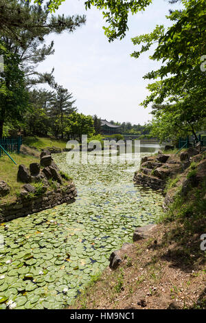 Donggung Wolji Palace et étang à Gyeongju, Corée du Sud Banque D'Images