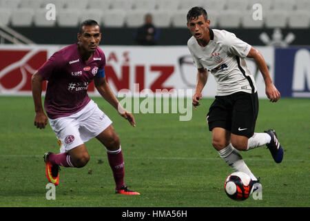 Sao Paulo, Brésil. 1er février, 2017. Marciel pendant un match amical entre les Corinthiens contre l'Ferroviria a tenu à l'Aréna Corinthiens, Zone de l'Est de Sao Paulo, Brésil. Ricardo Moreira/Foto Arena LTDA/Alamy Live News Banque D'Images