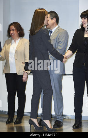 Madrid, Espagne. 2e Février, 2017. Reine Letizia d'Espagne participe à '6ème Forum contre le cancer" à l'Espacio Foundation Telefonica le 2 février 2017 à Madrid Crédit : Jack Abuin/ZUMA/Alamy Fil Live News Banque D'Images