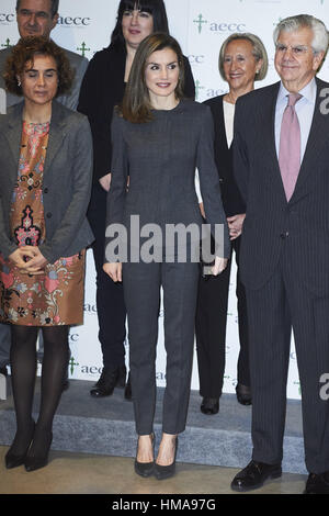 Madrid, Espagne. 2e Février, 2017. Reine Letizia d'Espagne participe à '6ème Forum contre le cancer" à l'Espacio Foundation Telefonica le 2 février 2017 à Madrid Crédit : Jack Abuin/ZUMA/Alamy Fil Live News Banque D'Images