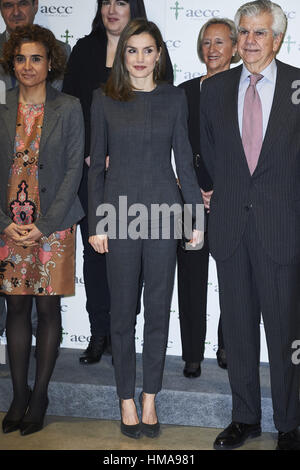 Madrid, Espagne. 2e Février, 2017. Reine Letizia d'Espagne participe à '6ème Forum contre le cancer" à l'Espacio Foundation Telefonica le 2 février 2017 à Madrid Crédit : Jack Abuin/ZUMA/Alamy Fil Live News Banque D'Images