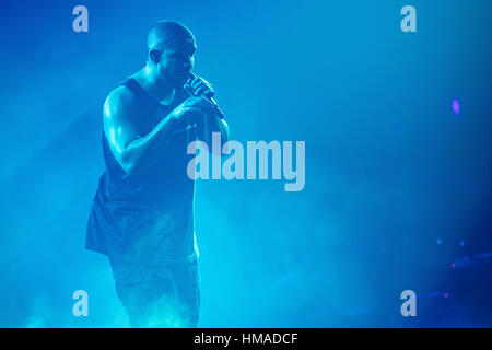 Londres, Royaume-Uni. Jan 30, 2017. Drake, effectue le boy meets world tour à l'O2 Arena, l'Angleterre. Crédit : Jason Richardson/Alamy Live News Banque D'Images