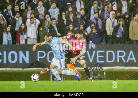 Vigo, Espagne. 2e Février, 2017. Copa del Rey match de demi-finale entre le Real Club Celta de Vigo et Deportivo Alaves à Balaidos stadium, Vigo. Credit : Brais Seara/Alamy Live News Banque D'Images