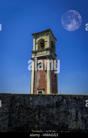 Tour de l'horloge à l'ancienne forteresse, Corfou, îles Ioniennes, îles grecques, Grèce, Europe Banque D'Images