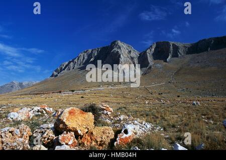 Le mont Profitis Ilias, chaîne d'Sangias, Mani peninsula, Péloponnèse, Grèce. Banque D'Images