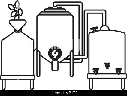 L'icône contour cuves à bière, de conception d'image vector illustration Illustration de Vecteur