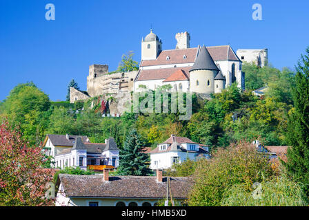 Gars am Kamp : ruines de château et église, Gertrudskirche Waldviertel, Niederösterreich, Basse Autriche, Autriche Banque D'Images